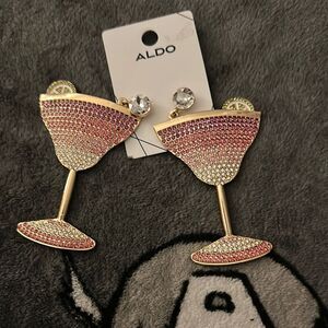 Aldo Pink and Gold Cocktail Earrings